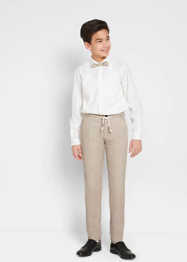 PANTALóN CHINO, CAMISA Y PAJARITA (3 PIEZAS) PARA NIñOS GRIS PIEDRABLANCO